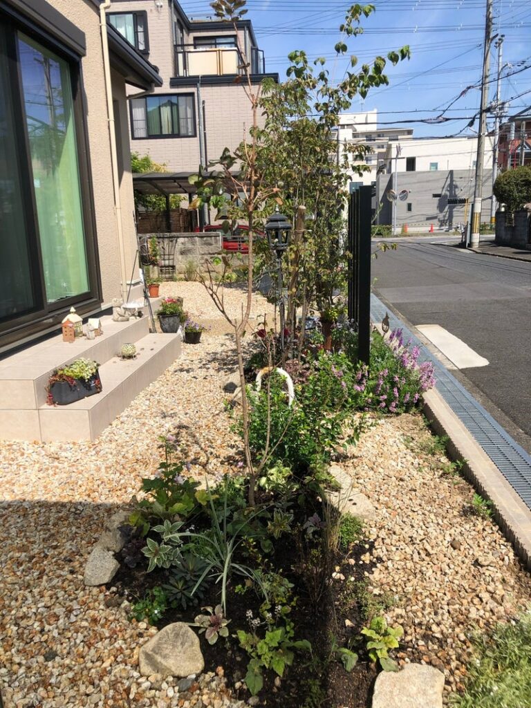 N様邸のお庭 アフターの全景