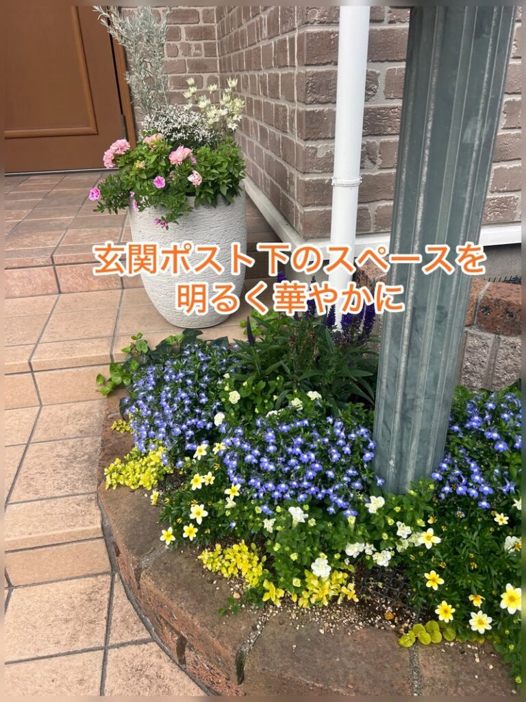 お得意様宅玄関周り 寄せ植えビフォー